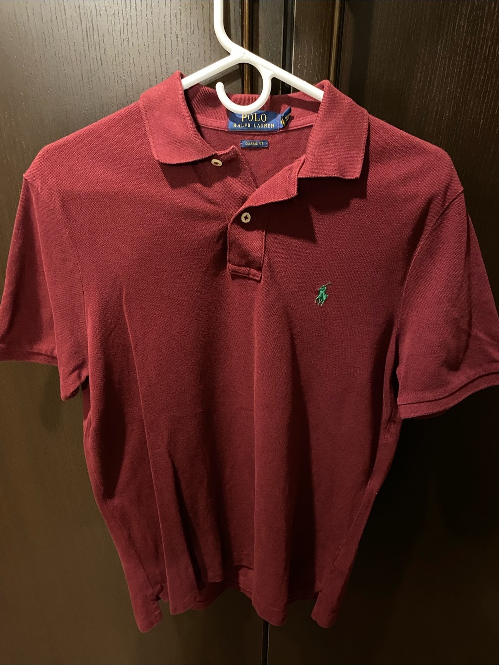 Ralph Lauren Polo Shirt in Burgundy with Green Pony